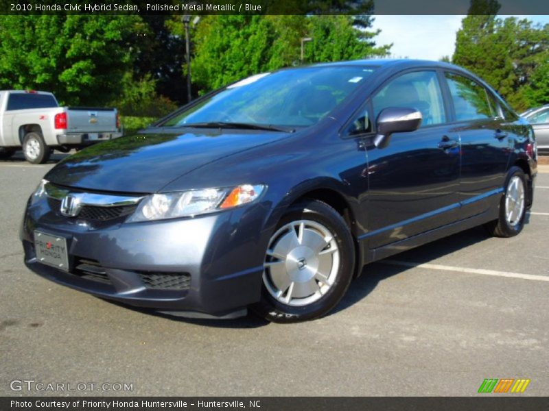 Polished Metal Metallic / Blue 2010 Honda Civic Hybrid Sedan
