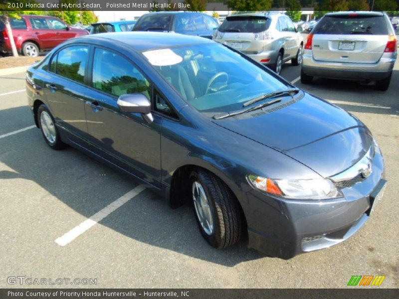 Polished Metal Metallic / Blue 2010 Honda Civic Hybrid Sedan