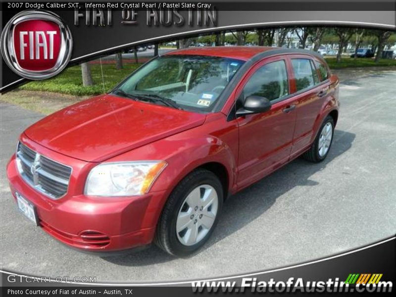 Inferno Red Crystal Pearl / Pastel Slate Gray 2007 Dodge Caliber SXT