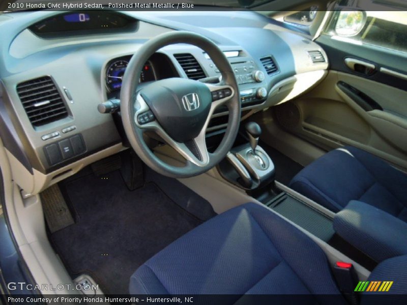 Polished Metal Metallic / Blue 2010 Honda Civic Hybrid Sedan
