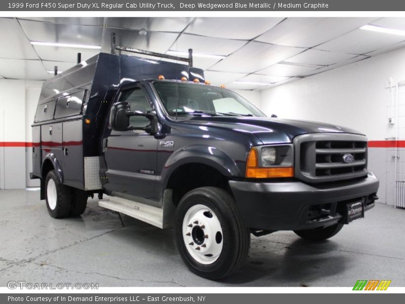 Deep Wedgewood Blue Metallic / Medium Graphite 1999 Ford F450 Super Duty XL Regular Cab Utility Truck