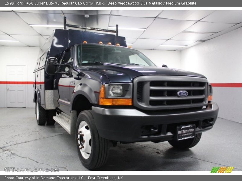 Deep Wedgewood Blue Metallic / Medium Graphite 1999 Ford F450 Super Duty XL Regular Cab Utility Truck
