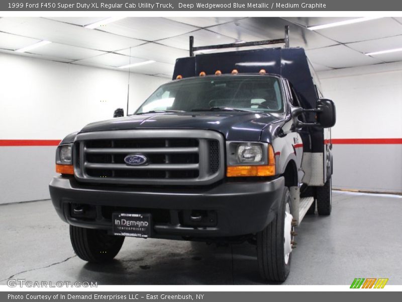 Deep Wedgewood Blue Metallic / Medium Graphite 1999 Ford F450 Super Duty XL Regular Cab Utility Truck