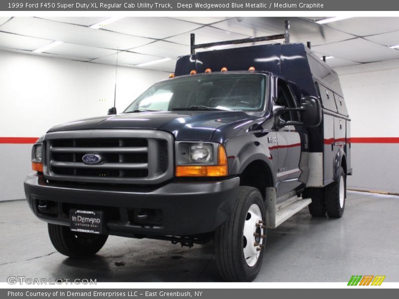 Deep Wedgewood Blue Metallic / Medium Graphite 1999 Ford F450 Super Duty XL Regular Cab Utility Truck
