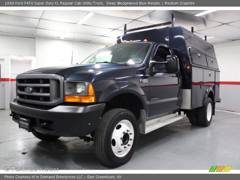 Deep Wedgewood Blue Metallic / Medium Graphite 1999 Ford F450 Super Duty XL Regular Cab Utility Truck