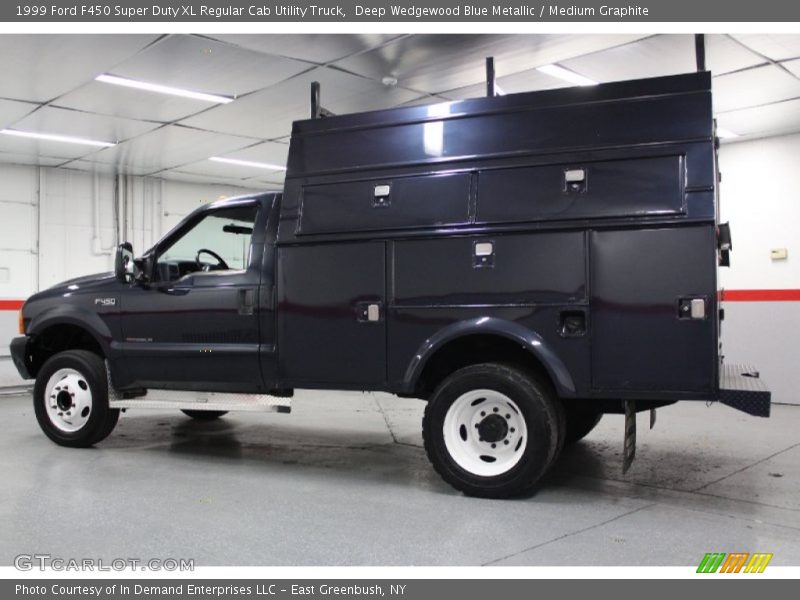 Deep Wedgewood Blue Metallic / Medium Graphite 1999 Ford F450 Super Duty XL Regular Cab Utility Truck
