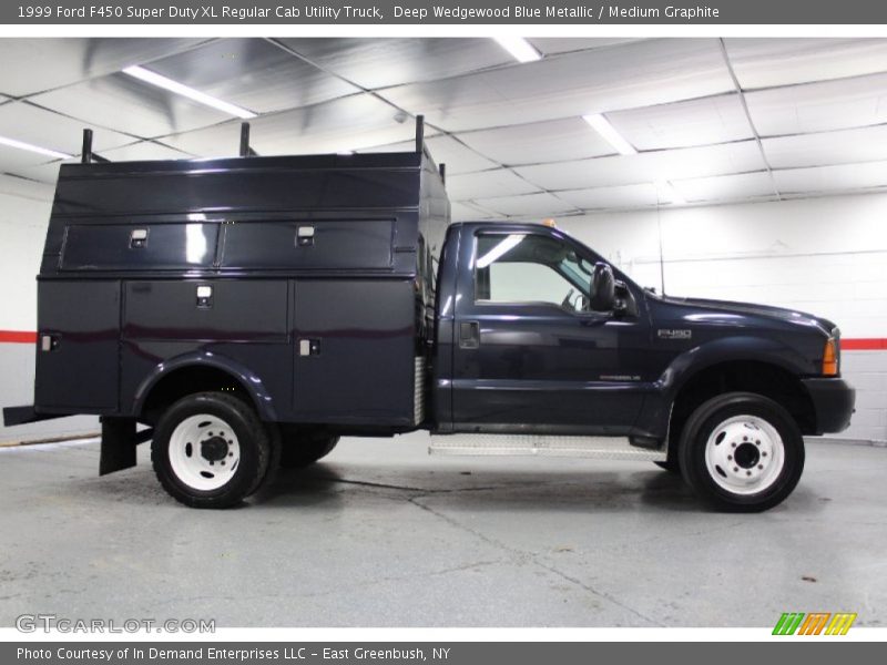 Deep Wedgewood Blue Metallic / Medium Graphite 1999 Ford F450 Super Duty XL Regular Cab Utility Truck