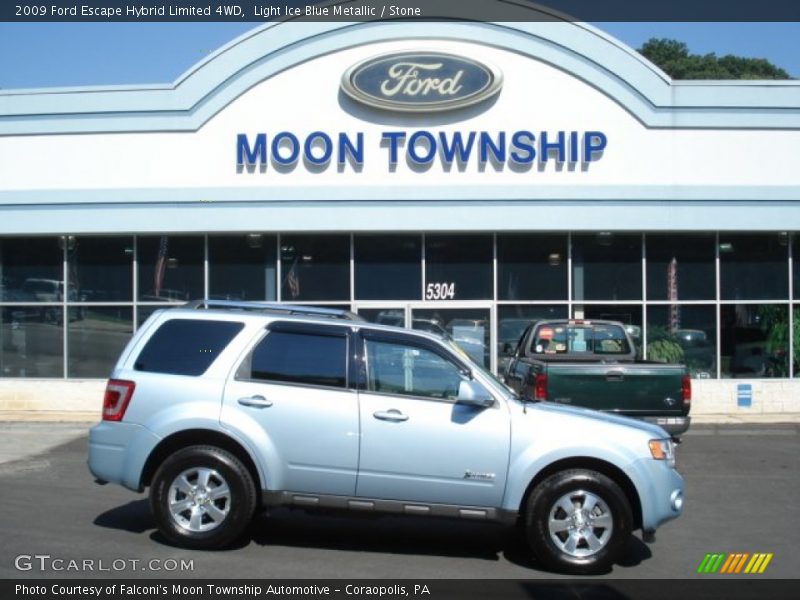 Light Ice Blue Metallic / Stone 2009 Ford Escape Hybrid Limited 4WD