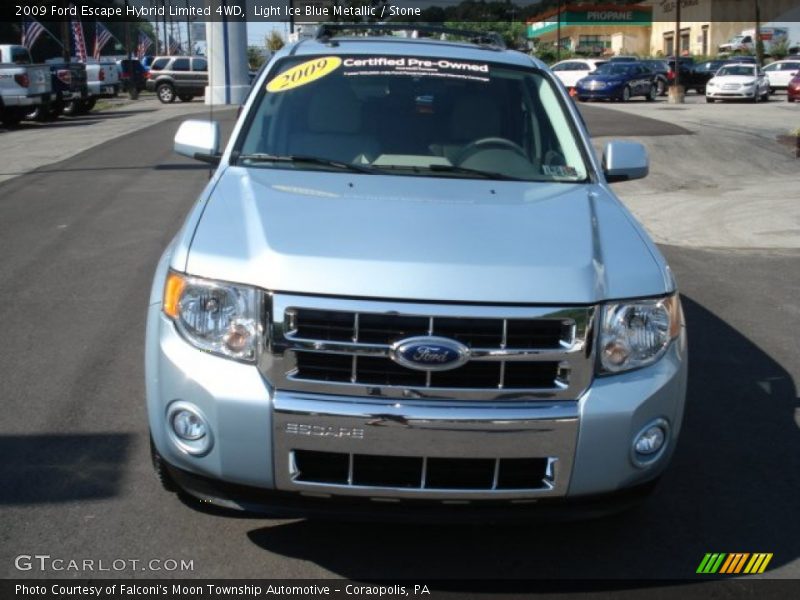 Light Ice Blue Metallic / Stone 2009 Ford Escape Hybrid Limited 4WD