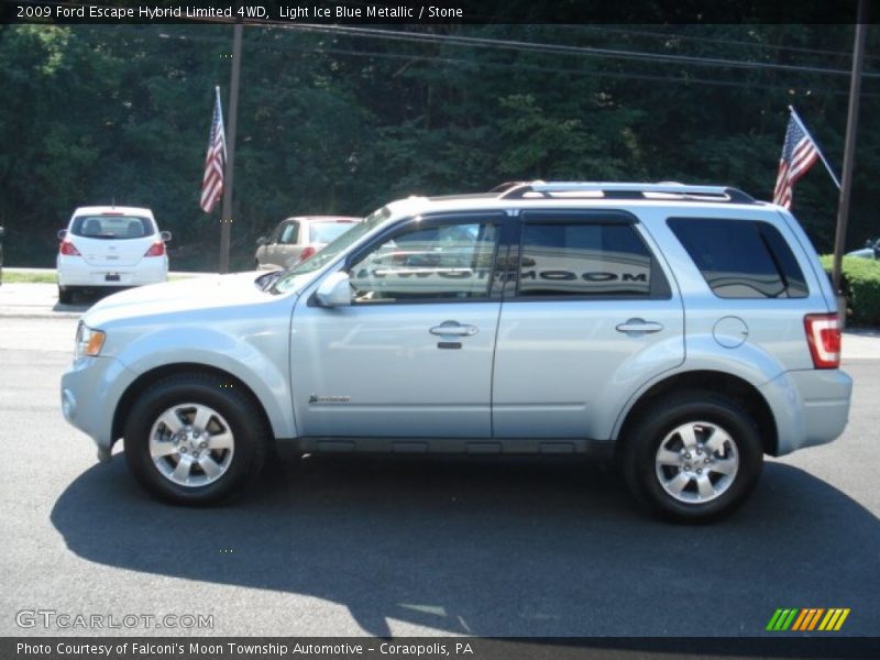 Light Ice Blue Metallic / Stone 2009 Ford Escape Hybrid Limited 4WD
