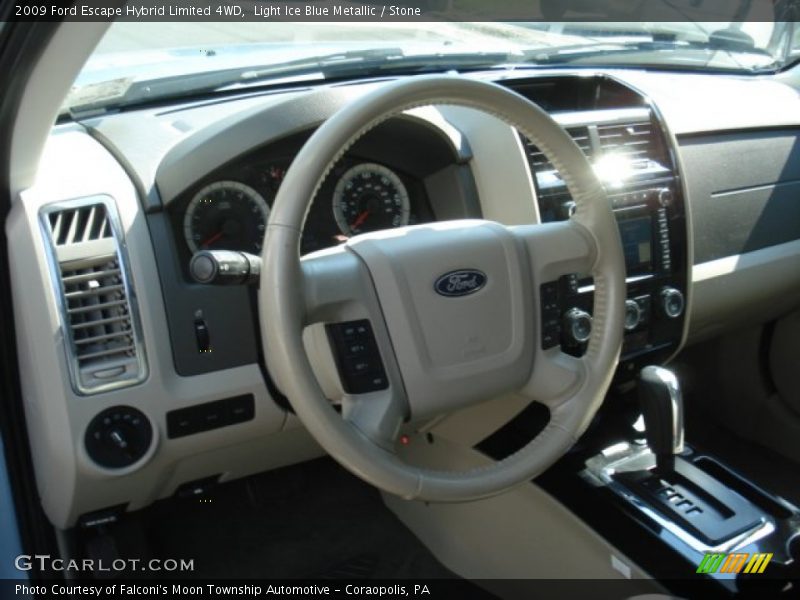 Light Ice Blue Metallic / Stone 2009 Ford Escape Hybrid Limited 4WD
