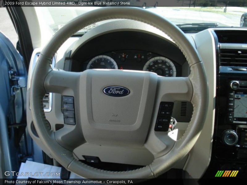 Light Ice Blue Metallic / Stone 2009 Ford Escape Hybrid Limited 4WD
