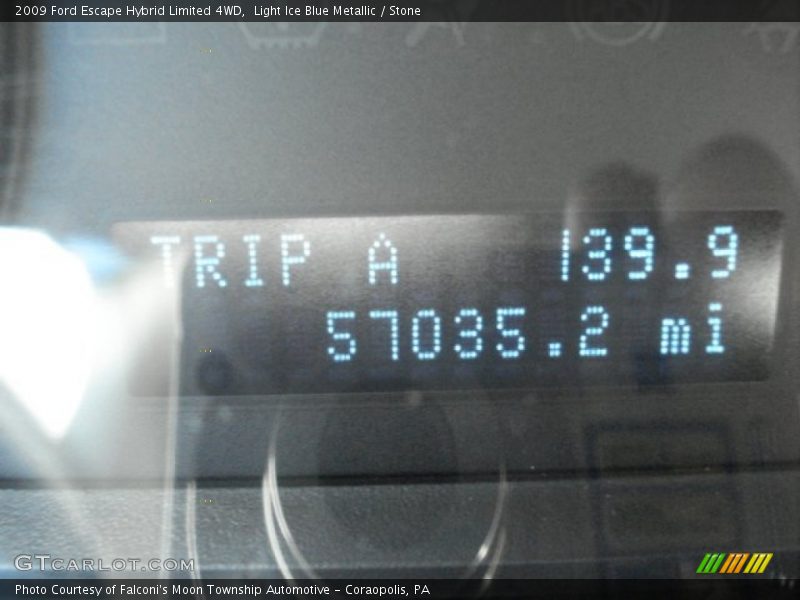 Light Ice Blue Metallic / Stone 2009 Ford Escape Hybrid Limited 4WD