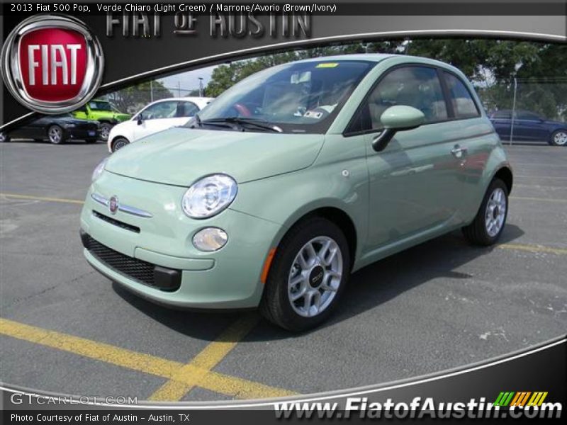 Verde Chiaro (Light Green) / Marrone/Avorio (Brown/Ivory) 2013 Fiat 500 Pop