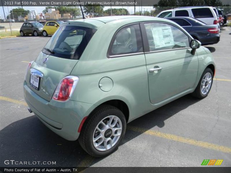 Verde Chiaro (Light Green) / Marrone/Avorio (Brown/Ivory) 2013 Fiat 500 Pop