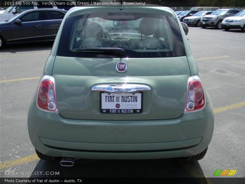 Verde Chiaro (Light Green) / Marrone/Avorio (Brown/Ivory) 2013 Fiat 500 Pop