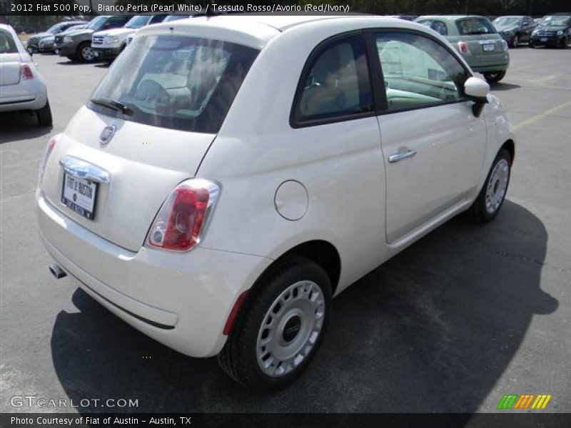 Bianco Perla (Pearl White) / Tessuto Rosso/Avorio (Red/Ivory) 2012 Fiat 500 Pop
