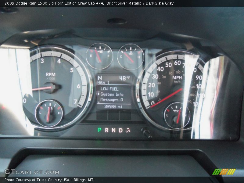 Bright Silver Metallic / Dark Slate Gray 2009 Dodge Ram 1500 Big Horn Edition Crew Cab 4x4