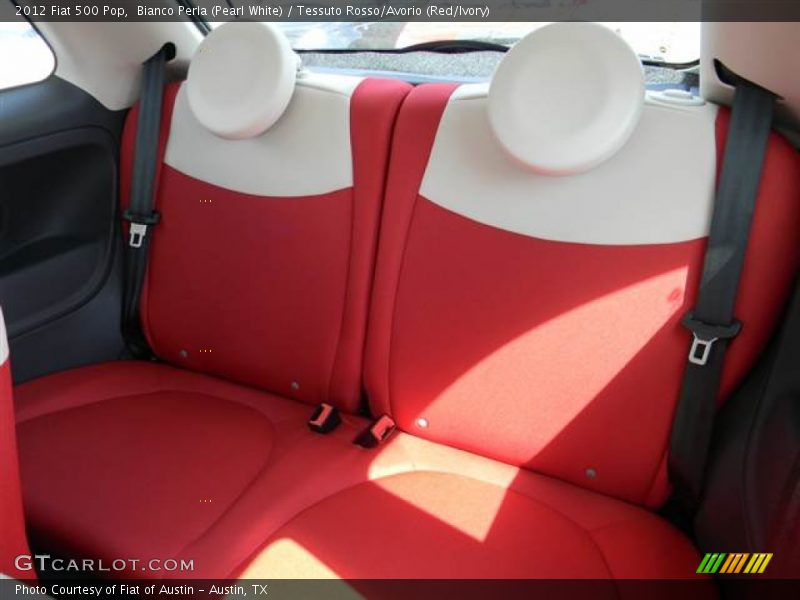 Bianco Perla (Pearl White) / Tessuto Rosso/Avorio (Red/Ivory) 2012 Fiat 500 Pop