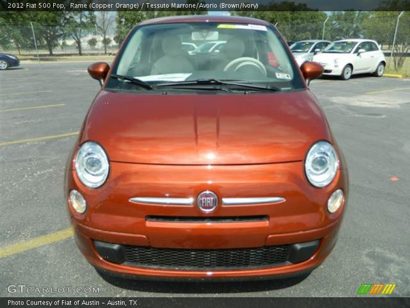 Rame (Copper Orange) / Tessuto Marrone/Avorio (Brown/Ivory) 2012 Fiat 500 Pop