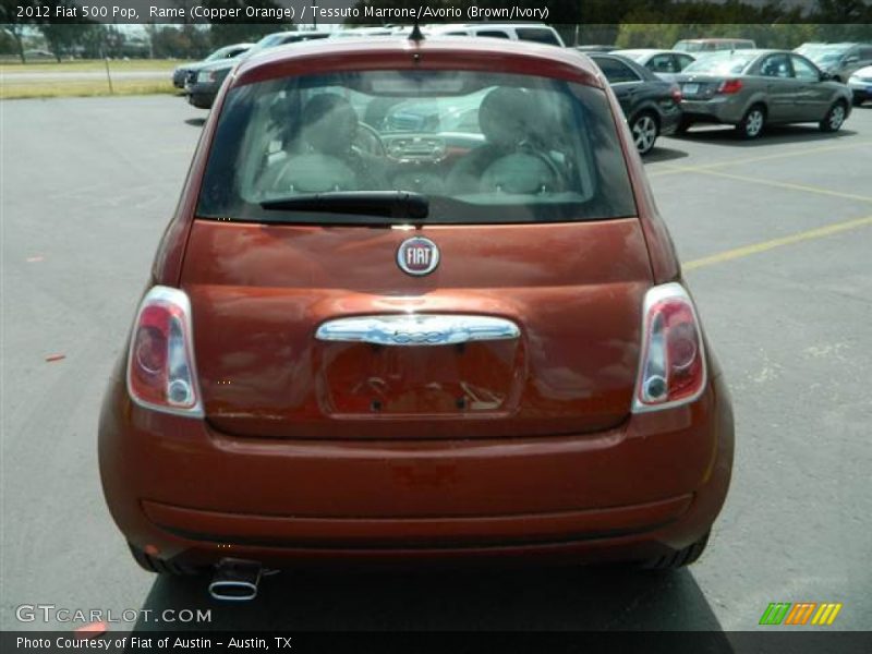 Rame (Copper Orange) / Tessuto Marrone/Avorio (Brown/Ivory) 2012 Fiat 500 Pop