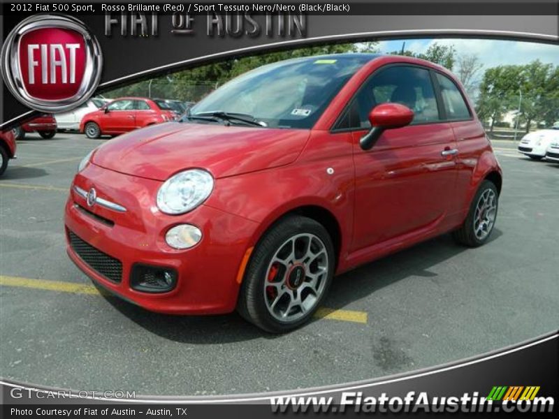 Rosso Brillante (Red) / Sport Tessuto Nero/Nero (Black/Black) 2012 Fiat 500 Sport