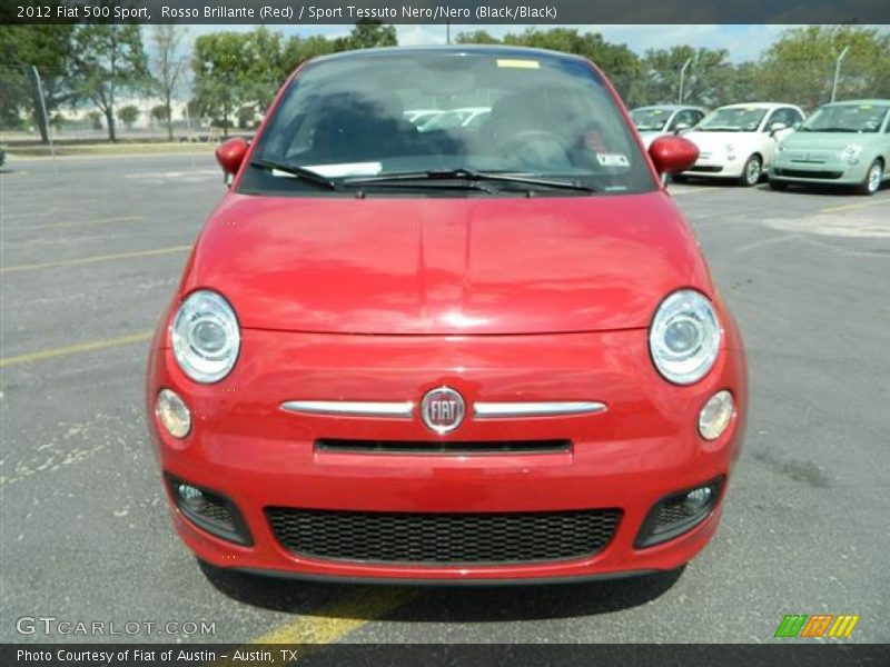 Rosso Brillante (Red) / Sport Tessuto Nero/Nero (Black/Black) 2012 Fiat 500 Sport