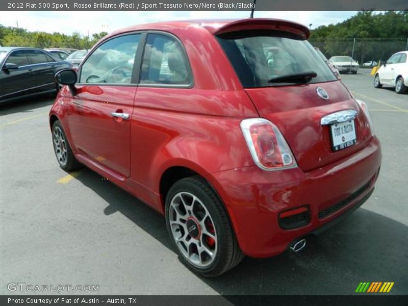 Rosso Brillante (Red) / Sport Tessuto Nero/Nero (Black/Black) 2012 Fiat 500 Sport