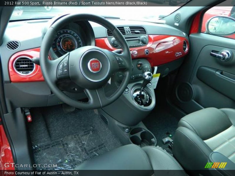Rosso Brillante (Red) / Sport Tessuto Nero/Nero (Black/Black) 2012 Fiat 500 Sport
