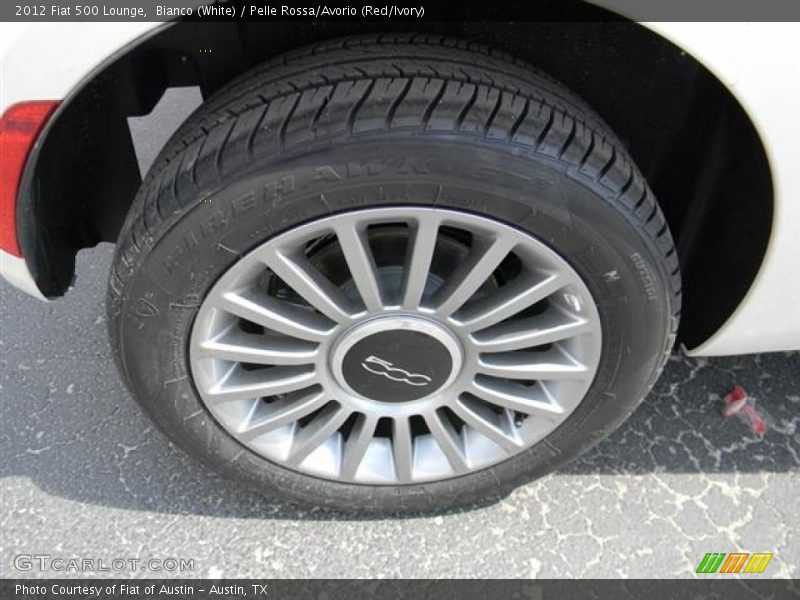 Bianco (White) / Pelle Rossa/Avorio (Red/Ivory) 2012 Fiat 500 Lounge