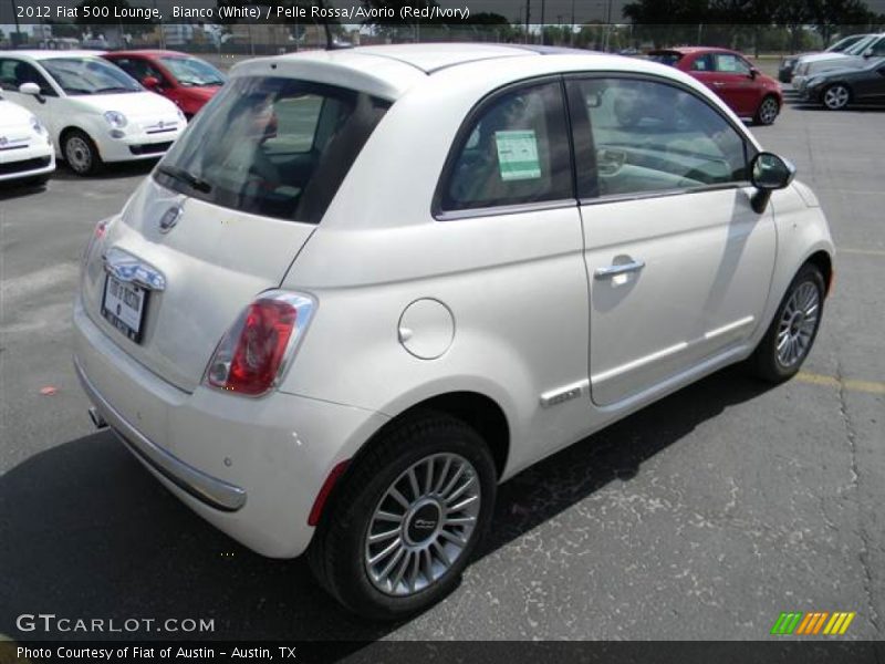 Bianco (White) / Pelle Rossa/Avorio (Red/Ivory) 2012 Fiat 500 Lounge