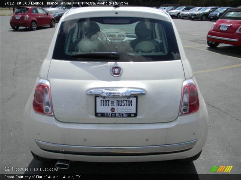 Bianco (White) / Pelle Rossa/Avorio (Red/Ivory) 2012 Fiat 500 Lounge