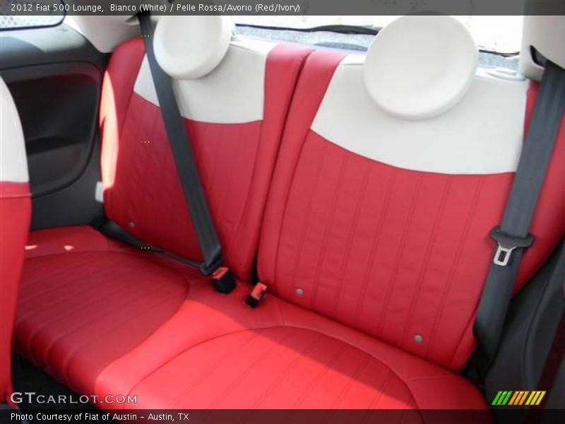 Bianco (White) / Pelle Rossa/Avorio (Red/Ivory) 2012 Fiat 500 Lounge