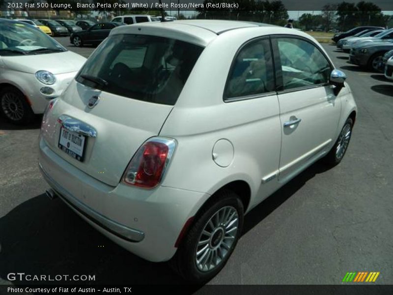 Bianco Perla (Pearl White) / Pelle Rosso/Nera (Red/Black) 2012 Fiat 500 Lounge