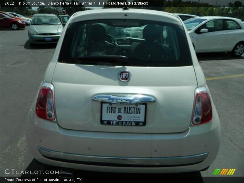 Bianco Perla (Pearl White) / Pelle Rosso/Nera (Red/Black) 2012 Fiat 500 Lounge