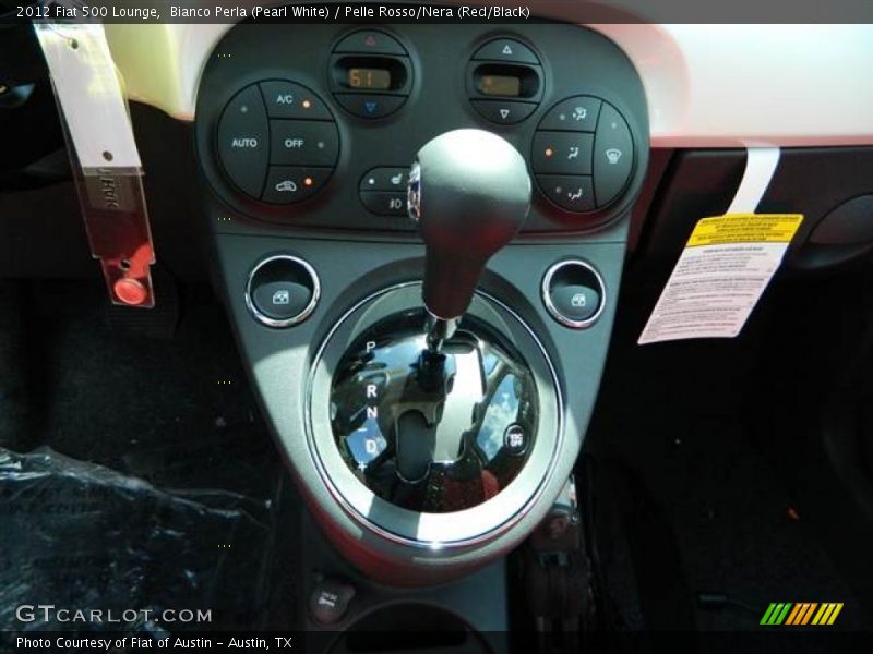 Bianco Perla (Pearl White) / Pelle Rosso/Nera (Red/Black) 2012 Fiat 500 Lounge
