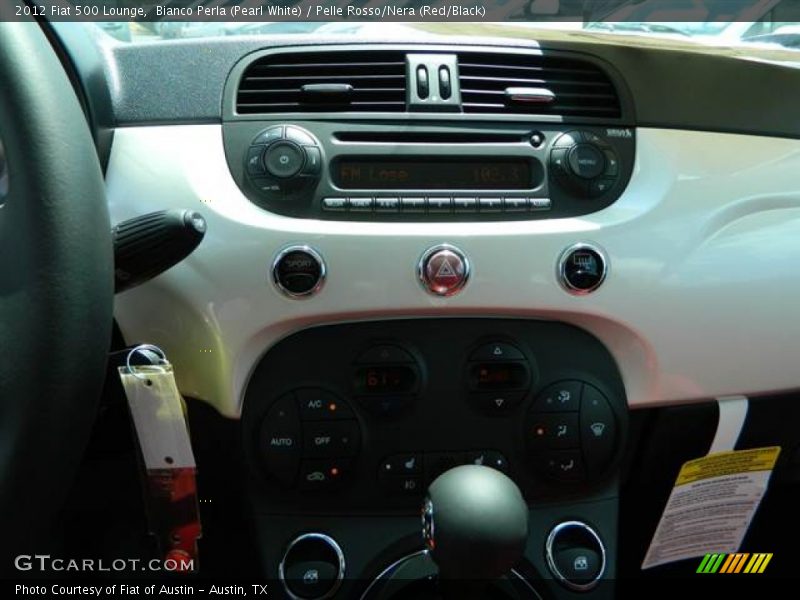Bianco Perla (Pearl White) / Pelle Rosso/Nera (Red/Black) 2012 Fiat 500 Lounge