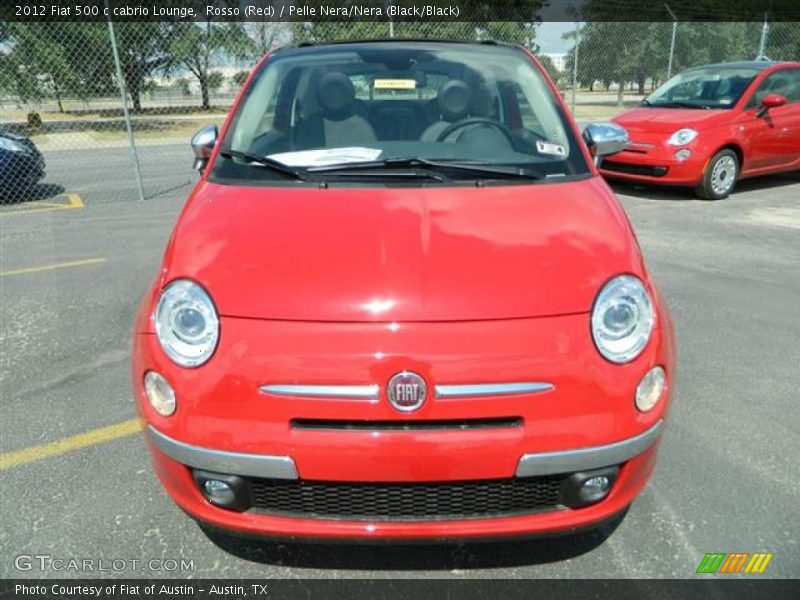 Rosso (Red) / Pelle Nera/Nera (Black/Black) 2012 Fiat 500 c cabrio Lounge