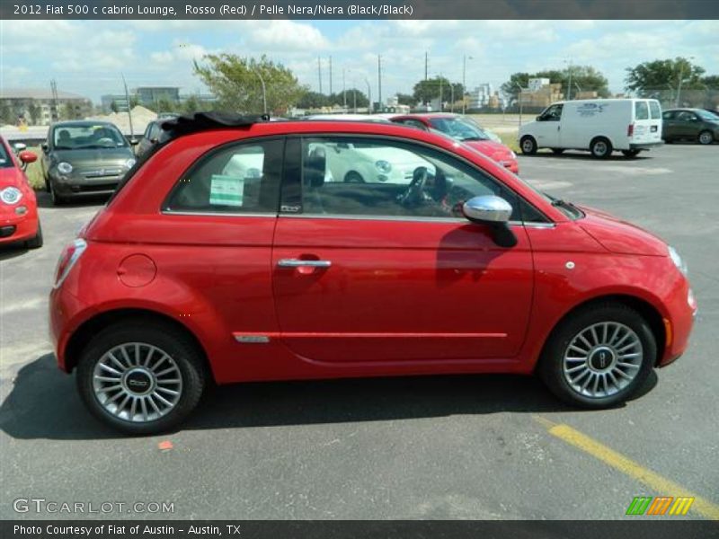 Rosso (Red) / Pelle Nera/Nera (Black/Black) 2012 Fiat 500 c cabrio Lounge