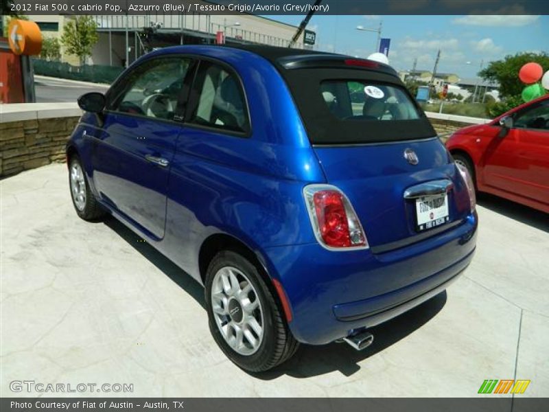 Azzurro (Blue) / Tessuto Grigio/Avorio (Grey/Ivory) 2012 Fiat 500 c cabrio Pop