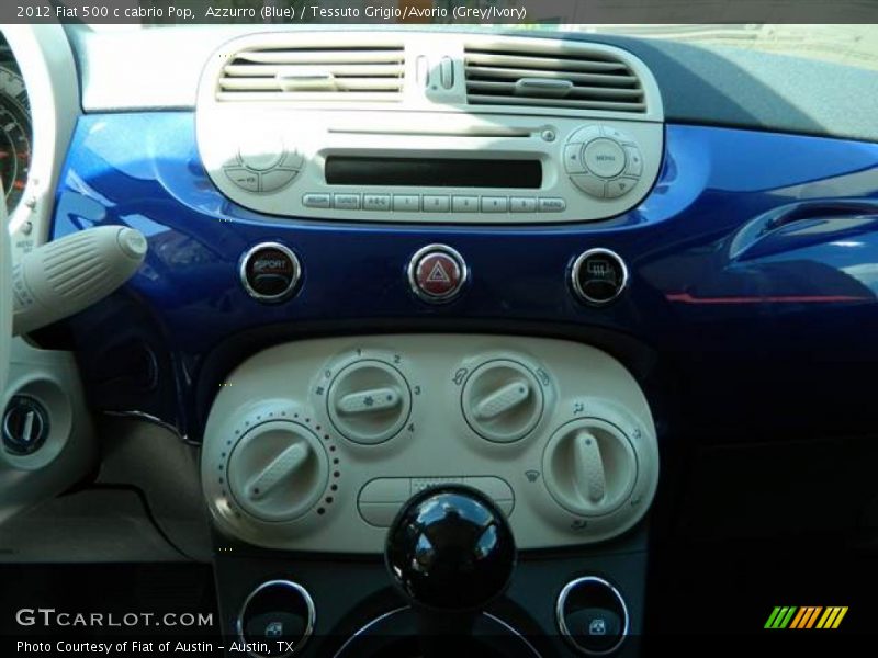 Azzurro (Blue) / Tessuto Grigio/Avorio (Grey/Ivory) 2012 Fiat 500 c cabrio Pop