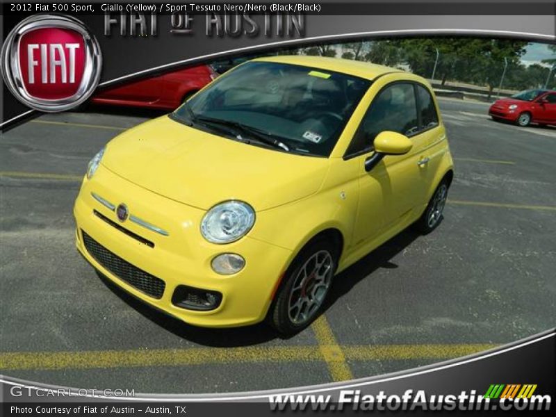 Giallo (Yellow) / Sport Tessuto Nero/Nero (Black/Black) 2012 Fiat 500 Sport