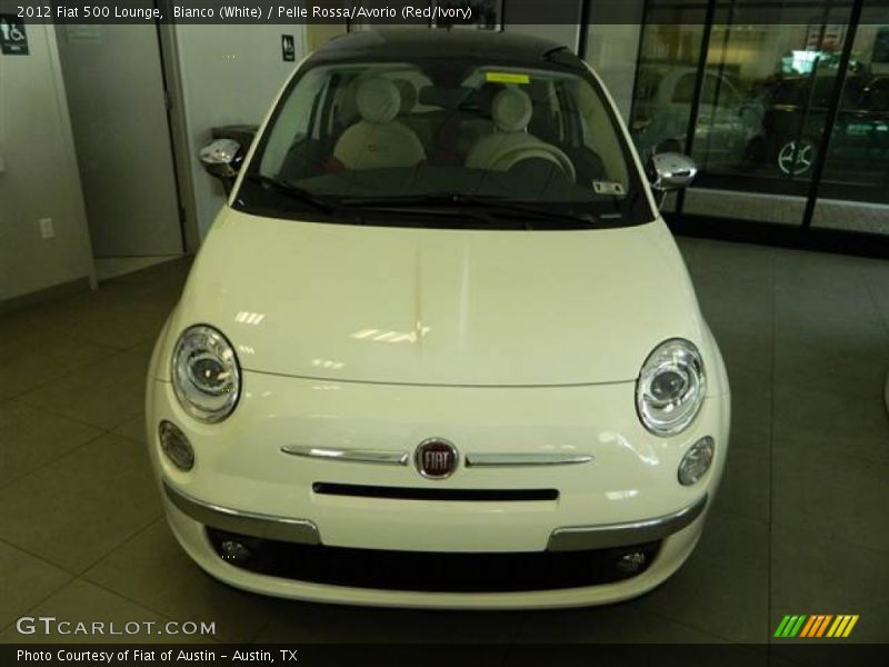 Bianco (White) / Pelle Rossa/Avorio (Red/Ivory) 2012 Fiat 500 Lounge