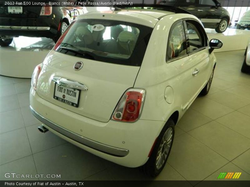 Bianco (White) / Pelle Rossa/Avorio (Red/Ivory) 2012 Fiat 500 Lounge