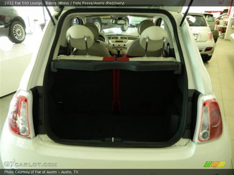 Bianco (White) / Pelle Rossa/Avorio (Red/Ivory) 2012 Fiat 500 Lounge
