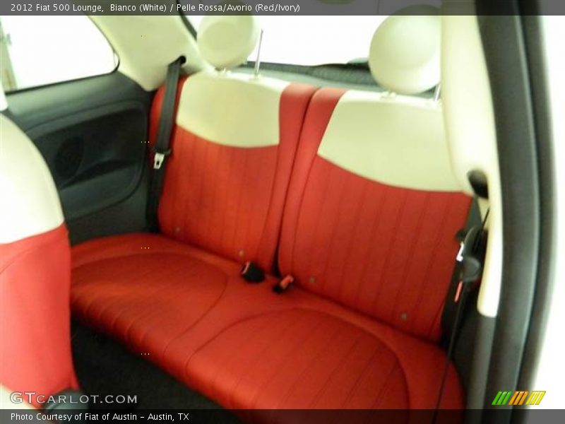 Bianco (White) / Pelle Rossa/Avorio (Red/Ivory) 2012 Fiat 500 Lounge