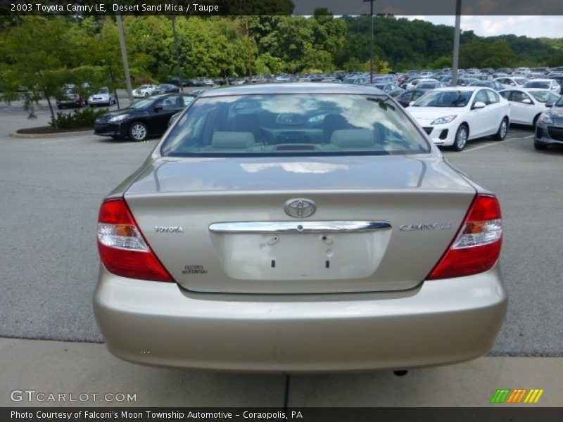 Desert Sand Mica / Taupe 2003 Toyota Camry LE