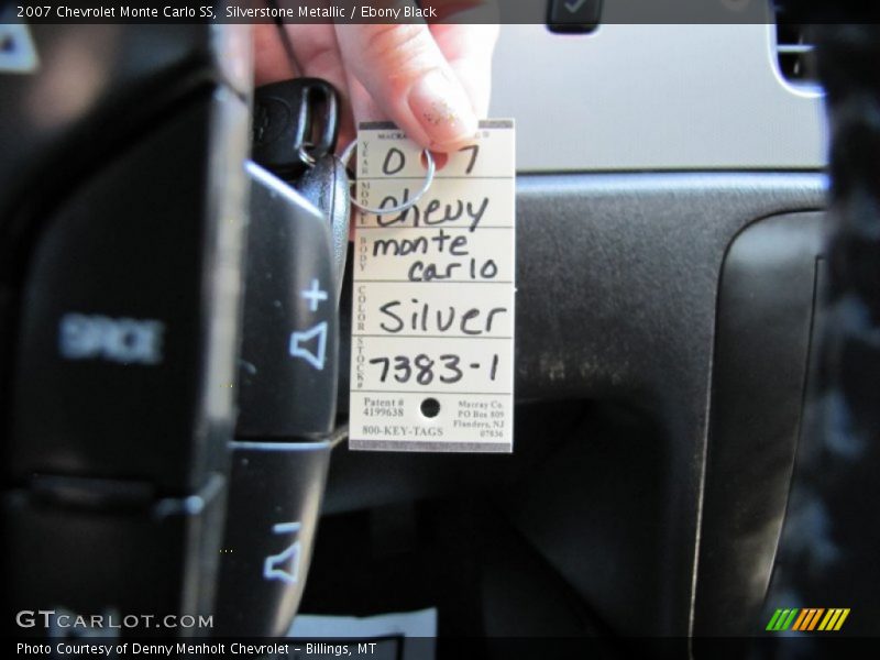 Silverstone Metallic / Ebony Black 2007 Chevrolet Monte Carlo SS