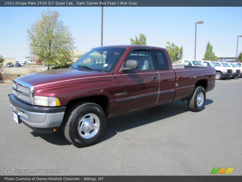 Dark Garnet Red Pearl / Mist Gray 2001 Dodge Ram 2500 SLT Quad Cab