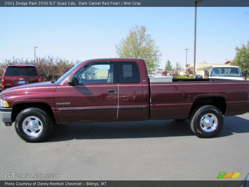 Dark Garnet Red Pearl / Mist Gray 2001 Dodge Ram 2500 SLT Quad Cab